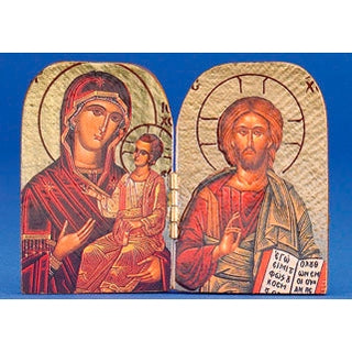 Greek Icon - Diptych - ODIGITRIA/ PANTOCRATOR