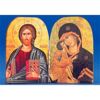 Greek Icon - Diptych- PANTOCRATOR CLOSED BOOK