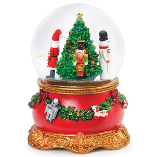 5-Inch Musical Dome With Tree, Santa Nutcracker - Rotation 100Mm