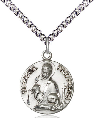 Sterling Silver Saint Gabriel of the Blessed Virgin Medal Religious Jewelry