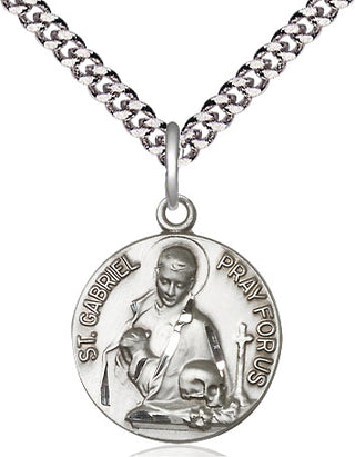 Sterling Silver Saint Gabriel of the Blessed Virgin Medal Religious Jewelry