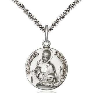 Sterling Silver Saint Gabriel of the Blessed Virgin Medal Religious Jewelry