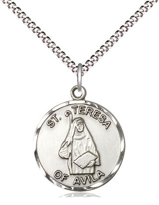 Sterling Silver Saint Theresa Medal Religious Jewelry