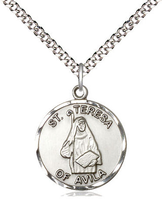 Sterling Silver Saint Theresa Medal Religious Jewelry