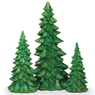 11.75-Inch 3-Piece St Green Glitter Trees