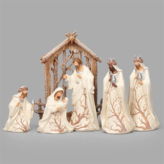 9.5-Inch Nativity Berry Branch 6-Piece Set