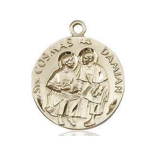 14kt Gold Saints Cosmas & Damian Medal