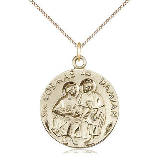 14kt Gold Saints Cosmas & Damian Medal
