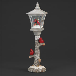 17-Inch Lighted Swirl Lamppost With Cardinal Scene