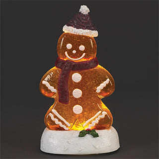 11-Inch Lighted Swirl Gingerbread Shape With Santa Hat