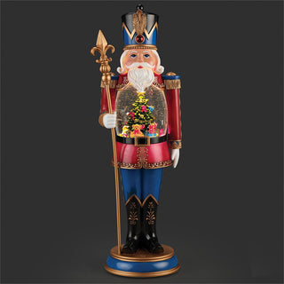 19-Inch Lighted Swirl Nutcracker Statue - Tree And Presents