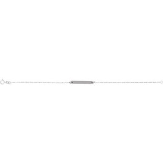 14K White Engravable Bar 7" Bracelet