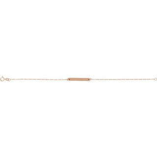 14K Rose Engravable Bar 7" Bracelet