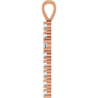 14K Rose 3/4 CTW Natural Diamond Cross Pendant