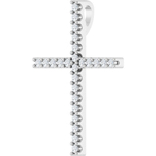Platinum 1/10 CTW Natural Diamond Cross Pendant