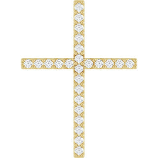 14K Yellow 1/10 CTW Natural Diamond Cross Pendant