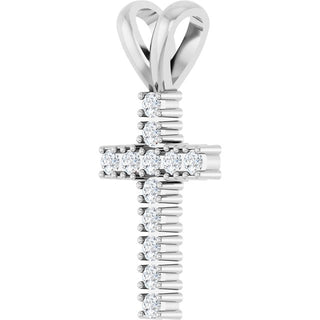 Platinum 1/4 CTW Natural Diamond Cross Pendant