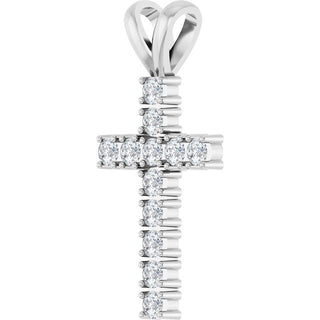 Platinum 1/2 CTW Natural Diamond Cross Pendant