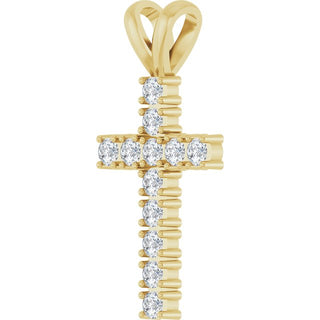 14K Yellow 1/2 CTW Natural Diamond Cross Pendant