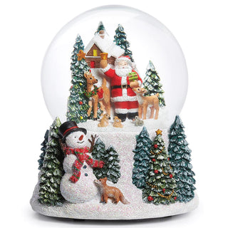 5.7-Inch Musical Dome Animals & Santa - Snowman Base 100Mm