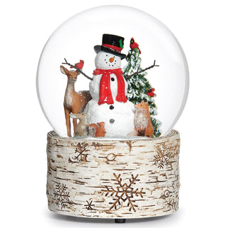 6.5-Inch Musical Snowman Dome With Animals 120Mm