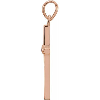 14K Rose Natural Ruby Cross Pendant