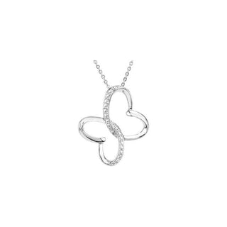 Sterling Silver .005 CT Natural Diamond Wings of Comfortâ¢ 18" Necklace