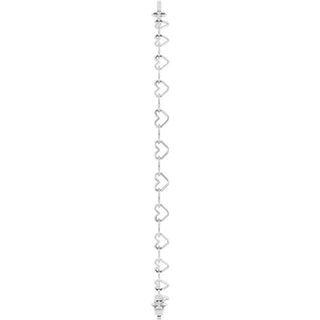 14K White Engravable Heart Link 7" Bracelet