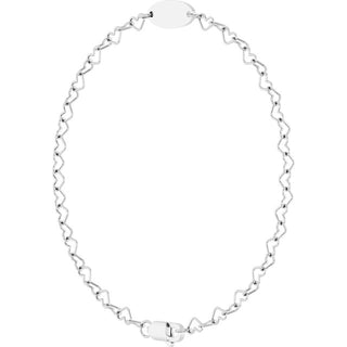 Sterling Silver Engravable Heart Link 7" Bracelet