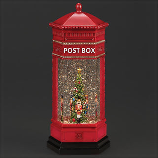 13-Inch Lighted Swirl Post Box Nutcrackers Around Tree