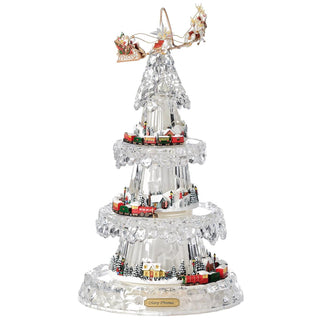 18.5-Inch Lighted Musical 4 Layer Rotation Tree