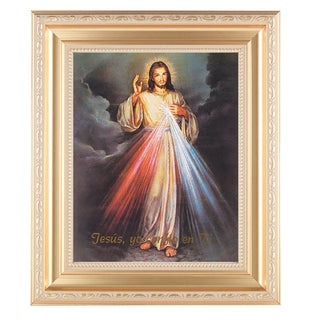Divine Mercy (Spanish),8X10 In Satin Gold Frame 10.25X12.25