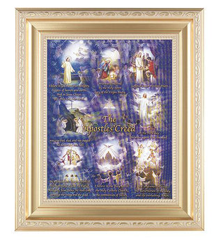 Apostles Creed In Satin Gold Frame 10.25X12.25" 8X10 Print