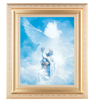 Christ Welcoming Child 8X10 In Gold Satin Frame 10.5X13.25