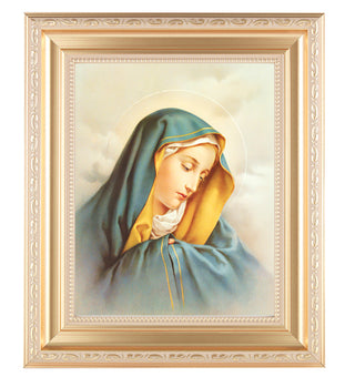 Our Lady of Sorrows In Satin Gold Frame 10.25X12.25" 8X10 Print
