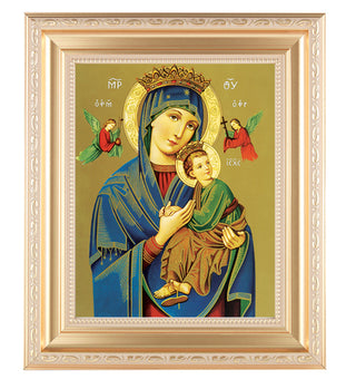 Our Lady Of Perpetual Help Satin Gold Frame 10.25X12.25" 8X10 Print