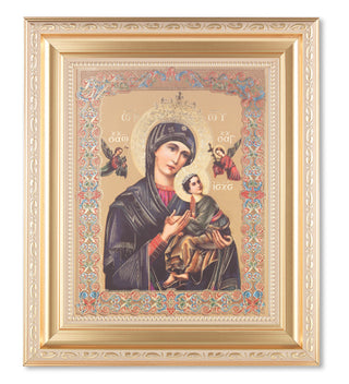 Gold Our Lady Of Perpetual Help in Gold Frame 10.25X12.25" 8X10 Print