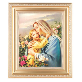Madonna and Child Satin Gold Frame 10.25X12.25" 8X10 Print