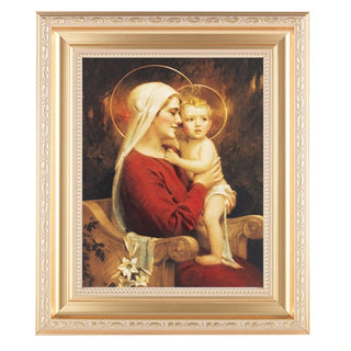 Chambers:Madonna and Child Satin Gold Frame 10.25X12.25" 8X10Prt