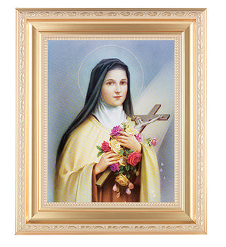 St. Therese In Satin Gold Frame 10.25X12.25" 8X10 Print