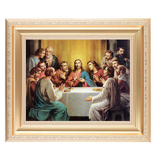 Last Supper In Satin Gold Frame 10.25X12.25" 8X10 Print