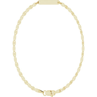 14K Yellow Engravable Bar & Mirror Chain 7 1/2" Bracelet