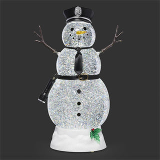11-Inch Lighted Swirl Police Snowman