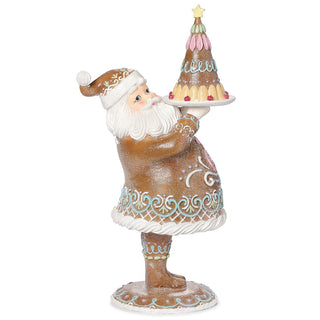 17-Inch Gingerbread Santa Figure With Cake