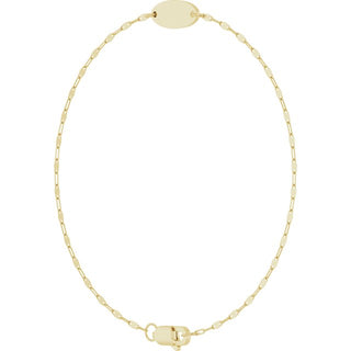 14K Yellow Engravable Keyhole Link 7" Bracelet