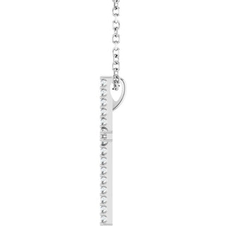 14K White 1/10 CTW Natural Diamond Cross 16" Necklace