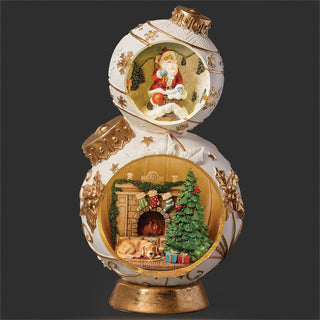 15-Inch Lighted Ornament Stack Santa / Fireplace