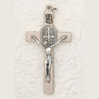 3 inch St Benedict Silver Cross with Silver Corpus