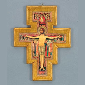 SAN DAMIANO CROSS GOLD BORDER