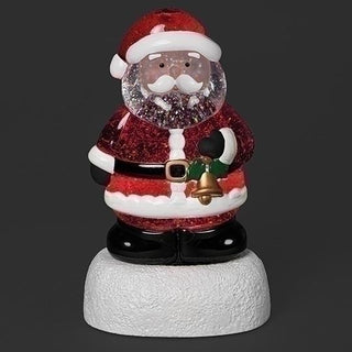 10-Inch Lighted Swirl Santa Shape With Snow Base